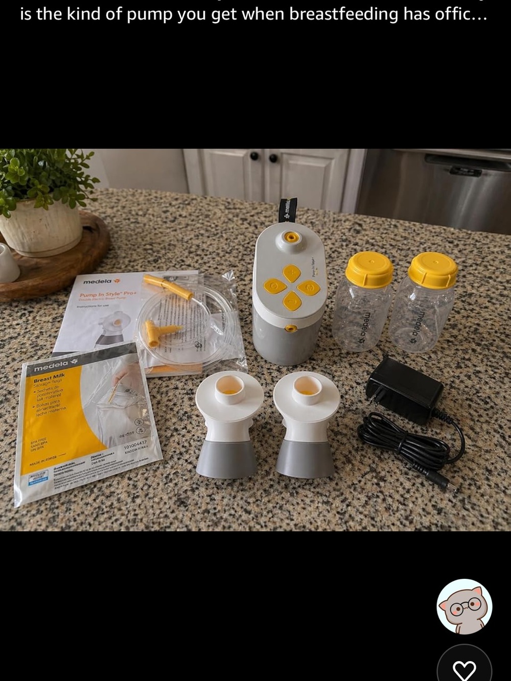 Medela White and Yellow Double Electric Breast Pump Kit